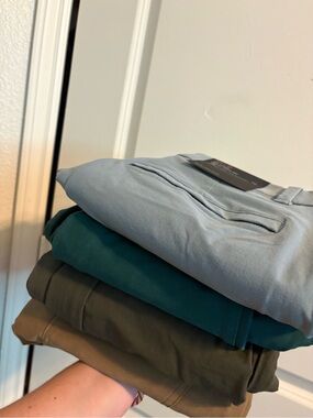 lululemon athletica Men's Slim Jeans in Light Gray, Teal, Olive, Tan